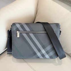 Replica Borse a tracolla Burberry Grid con logo equestre Grigio Imitazioni Replica perfette Borse a tracolla Burberry Grid con logo equestre Grigio