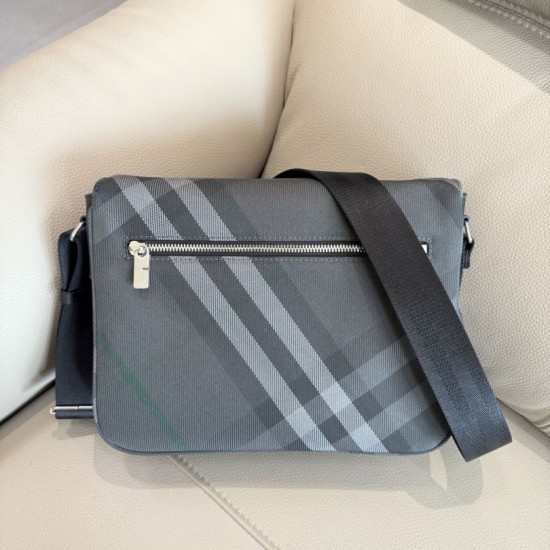 Replica perfette Borse  a tracolla Burberry Grid con logo equestre Grigio