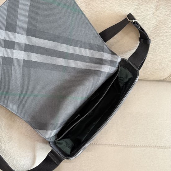 Replica perfette Borse  a tracolla Burberry Grid con logo equestre Grigio