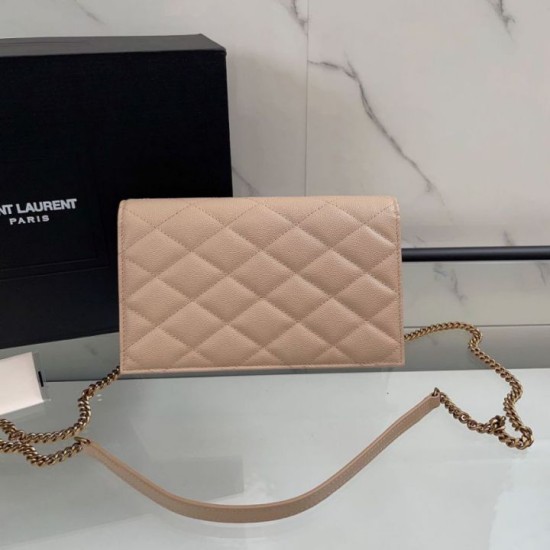 Replica Borsa a catena trapuntata Becky YSL Saint Laurent albicocca Imitazioni Replica perfette Borsa a catena trapuntata Becky YSL Saint Laurent albicocca