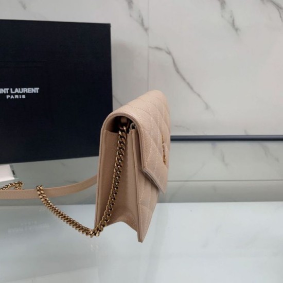 Replica Borsa a catena trapuntata Becky YSL Saint Laurent albicocca Imitazioni Replica perfette Borsa a catena trapuntata Becky YSL Saint Laurent albicocca