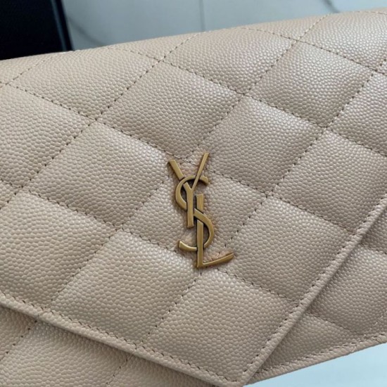 Replica Borsa a catena trapuntata Becky YSL Saint Laurent albicocca Imitazioni Replica perfette Borsa a catena trapuntata Becky YSL Saint Laurent albicocca