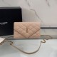 Replica Borsa a catena trapuntata Becky YSL Saint Laurent albicocca Imitazioni Replica perfette Borsa a catena trapuntata Becky YSL Saint Laurent albicocca