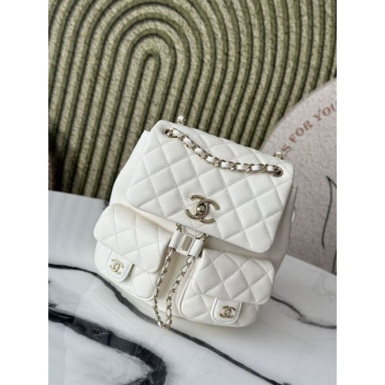 Replica Zaino Chanel 23P Duma AS3860 Bianco Imitazioni Replica perfette Zaino Chanel 23P Duma AS3860 Bianco