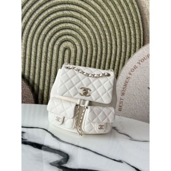 Replica Zaino Chanel 23P Duma AS3860 Bianco Imitazioni Replica perfette Zaino Chanel 23P Duma AS3860 Bianco