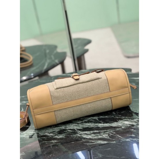 Replica Borsa Prada Bonne lino con manici superiori 1BA426 marrone Imitazioni Replica perfette Borsa Prada Bonne lino con manici superiori 1BA426 marrone