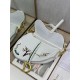 Replica Borse Alta Qualità a tracolla Dior Saddle ricamata bianca Imitazioni Replica perfette Borse Alta Qualità a tracolla Dior Saddle ricamata bianca