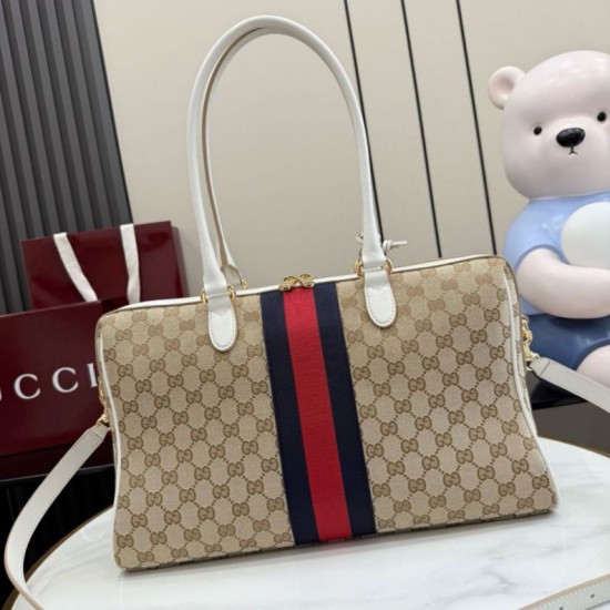 Replica Borse a bauletto grande Gucci 866734 albicocca/bianca Imitazioni Replica perfette Borse a bauletto grande Gucci 866734 albicocca/bianca