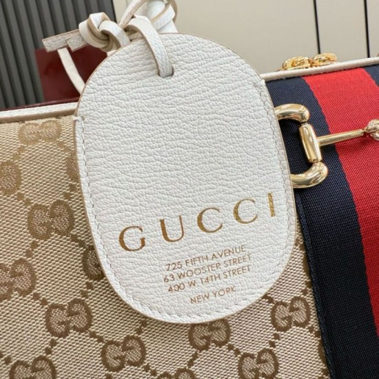 Replica Borse a bauletto grande Gucci 866734 albicocca/bianca Imitazioni Replica perfette Borse a bauletto grande Gucci 866734 albicocca/bianca