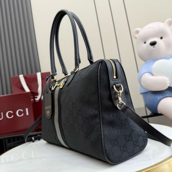 Replica Borsa a bauletto grande Gucci 866734 Nero Imitazioni Replica perfette Borsa a bauletto grande Gucci 866734 Nero