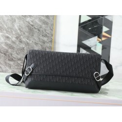 Borsa a tracolla Dior Jett Flap Oblique Nero