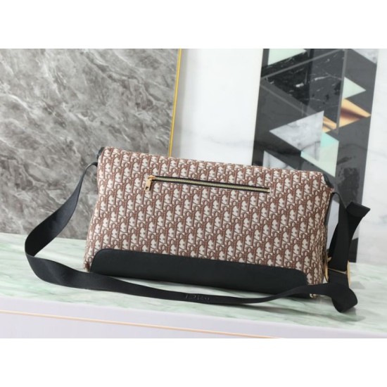 Replica Borsa a tracolla Dior Jett Flap Oblique Marrone Imitazioni Replica perfette Borsa a tracolla Dior Jett Flap Oblique Marrone