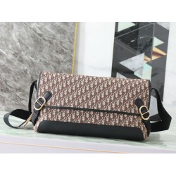 Borsa a tracolla Dior Jett Flap Oblique Marrone