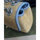 Replica Borsa a tracolla classica Chanel 26C AS6017 rafia blu Imitazioni Replica perfette Borsa a tracolla classica Chanel 26C AS6017 rafia blu