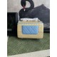 Replica Borsa a tracolla classica Chanel 26C AS6017 rafia blu Imitazioni Replica perfette Borsa a tracolla classica Chanel 26C AS6017 rafia blu