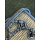 Replica Borsa a tracolla classica Chanel 26C AS6017 rafia blu Imitazioni Replica perfette Borsa a tracolla classica Chanel 26C AS6017 rafia blu
