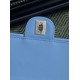 Replica Borsa a tracolla classica Chanel 26C AS6017 rafia blu Imitazioni Replica perfette Borsa a tracolla classica Chanel 26C AS6017 rafia blu