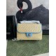 Replica Borsa a tracolla classica Chanel 26C AS6017 rafia blu Imitazioni Replica perfette Borsa a tracolla classica Chanel 26C AS6017 rafia blu