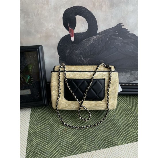 Replica Borse Imitazioni a tracolla classica Chanel 26C AS6017 rafia Nero Imitazioni Replica perfette Borse Imitazioni a tracolla classica Chanel 26C AS6017 rafia Nero