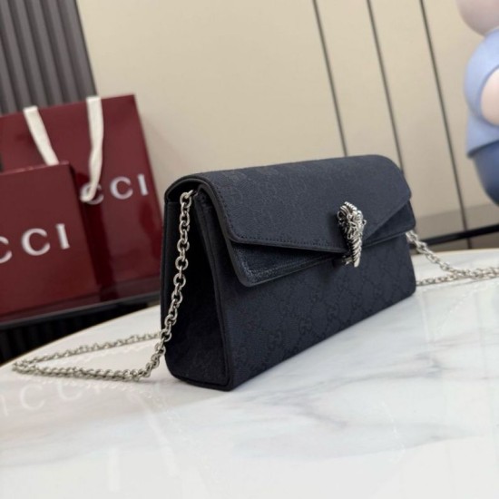 Replica Borsa 1:1 a tracolla Gucci Dionysus 876531 tela GG Nero Imitazioni Replica perfette Borsa 1:1 a tracolla Gucci Dionysus 876531 tela GG Nero