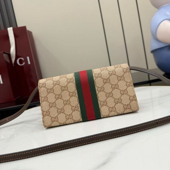 Replica Pochette piccola Gucci con tracolla A002KM tela GG marrone Imitazioni Replica perfette Pochette piccola Gucci con tracolla A002KM tela GG marrone