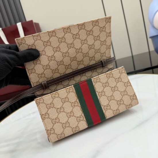 Replica Pochette piccola Gucci con tracolla A002KM tela GG marrone Imitazioni Replica perfette Pochette piccola Gucci con tracolla A002KM tela GG marrone