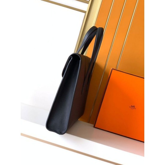 Replica Borsa da lavoro Hermes 6097 nera Imitazioni Replica perfette Borsa da lavoro Hermes 6097 nera