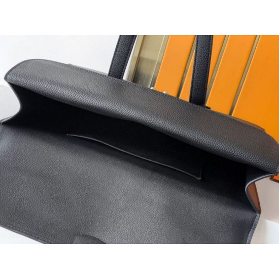 Replica Borsa da lavoro Hermes 6097 nera Imitazioni Replica perfette Borsa da lavoro Hermes 6097 nera