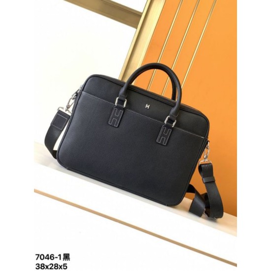 Replica Borsa Valigetta da lavoro Hermes 7046 Nero Imitazioni Replica perfette Borsa Valigetta da lavoro Hermes 7046 Nero