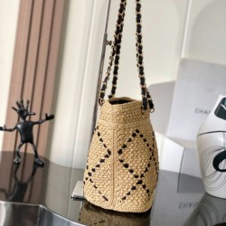 Replica Borse Firmate shopping Chanel AS5811 Small Tote Rafia Nero Imitazioni Replica perfette Borse Firmate shopping Chanel AS5811 Small Tote Rafia Nero