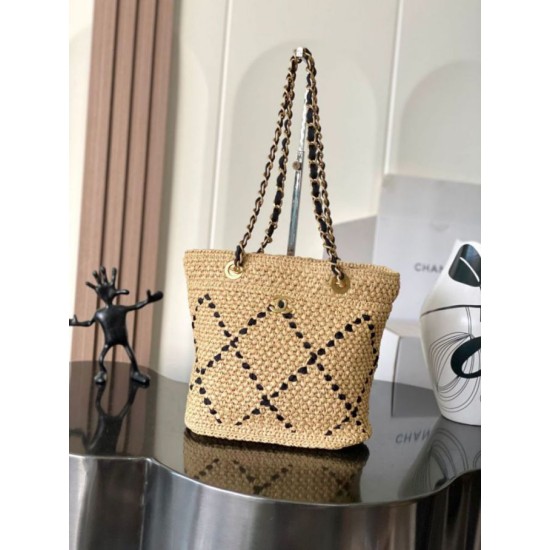Replica Borse Firmate shopping Chanel AS5811 Small Tote Rafia Nero Imitazioni Replica perfette Borse Firmate shopping Chanel AS5811 Small Tote Rafia Nero