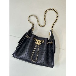 Borsa Chanel piccola 25 AS5631 Hobo con design traforato nera Borsa Chanel piccola 25 AS5631 Hobo con design traforato nera