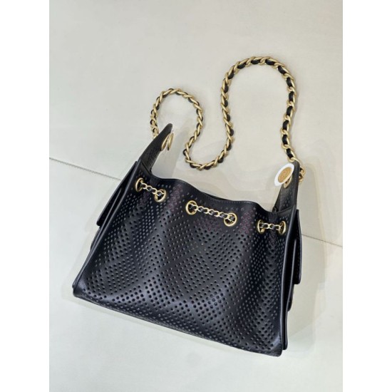 Replica Borsa 1:1 Chanel piccola 25 AS5631 Hobo con design traforato nera Imitazioni Replica perfette Borsa 1:1 Chanel piccola 25 AS5631 Hobo con design traforato nera