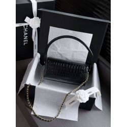 Borsa a mano Chanel 26A Bowling AP5294 con stampa coccodrillo Borsa a mano Chanel 26A Bowling AP5294 con stampa coccodrillo
