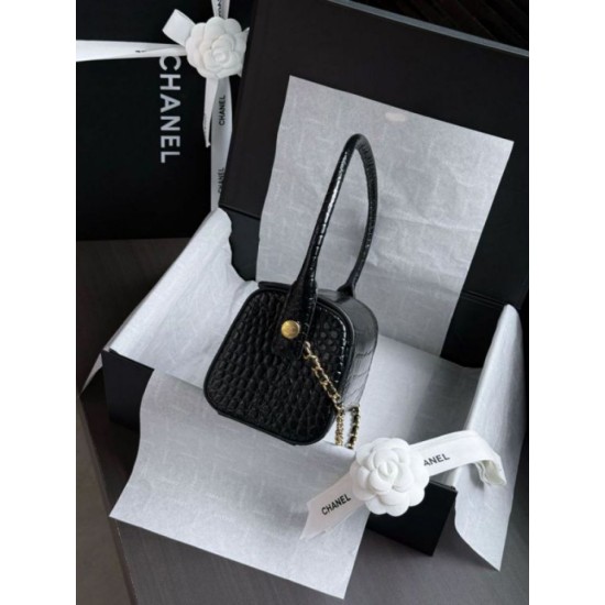 Replica Borsa a mano Chanel 26A Bowling AP5294 con stampa coccodrillo Imitazioni Replica perfette Borsa a mano Chanel 26A Bowling AP5294 con stampa coccodrillo