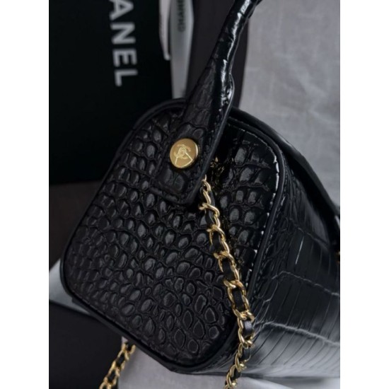 Replica Borsa a mano Chanel 26A Bowling AP5294 con stampa coccodrillo Imitazioni Replica perfette Borsa a mano Chanel 26A Bowling AP5294 con stampa coccodrillo