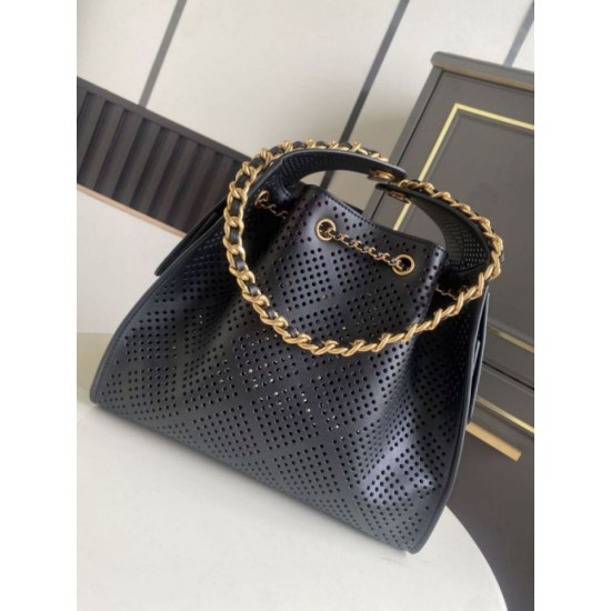 Replica Borsa Chanel piccola 25 Hobo AS5293 nera traforata Imitazioni Replica perfette Borsa Chanel piccola 25 Hobo AS5293 nera traforata