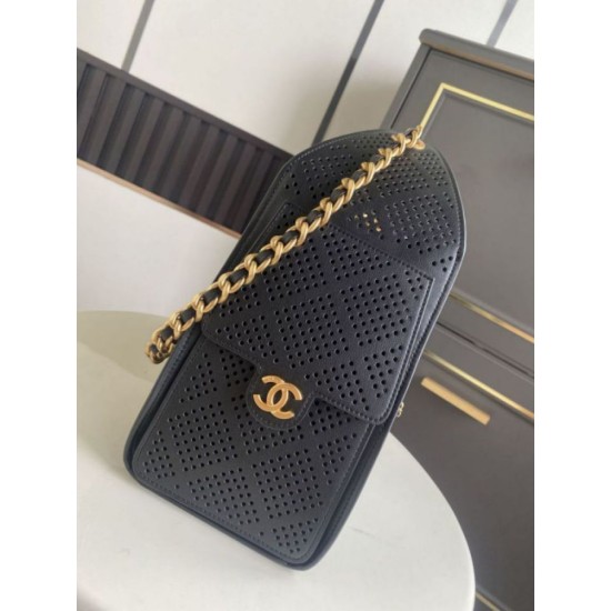 Replica Borsa Chanel piccola 25 Hobo AS5293 nera traforata Imitazioni Replica perfette Borsa Chanel piccola 25 Hobo AS5293 nera traforata