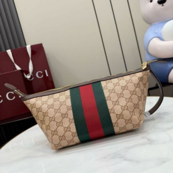 Replica Gucci 875159 Beauty case piccolo GG marrone Imitazioni Replica perfette Gucci 875159 Beauty case piccolo GG marrone