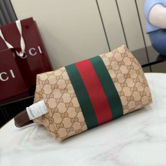 Replica Gucci 875159 Beauty case piccolo GG marrone Imitazioni Replica perfette Gucci 875159 Beauty case piccolo GG marrone