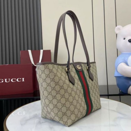 Replica Borsa tote media Gucci Ophidia GG 836831 marrone Imitazioni Replica perfette Borsa tote media Gucci Ophidia GG 836831 marrone