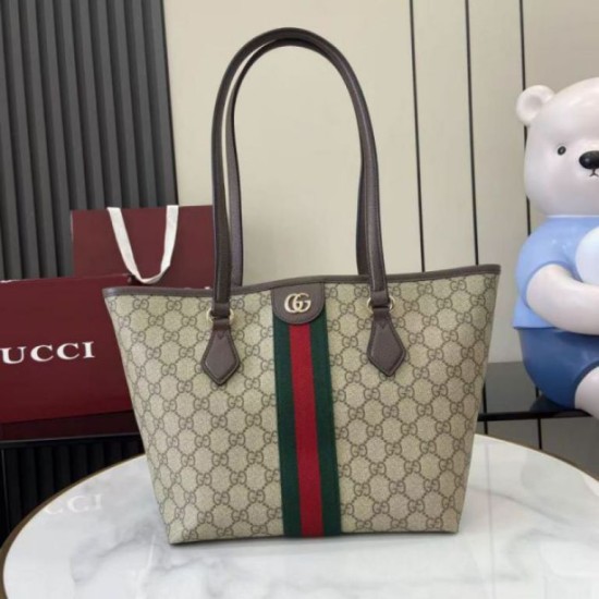 Replica Borsa tote media Gucci Ophidia GG 836831 marrone Imitazioni Replica perfette Borsa tote media Gucci Ophidia GG 836831 marrone