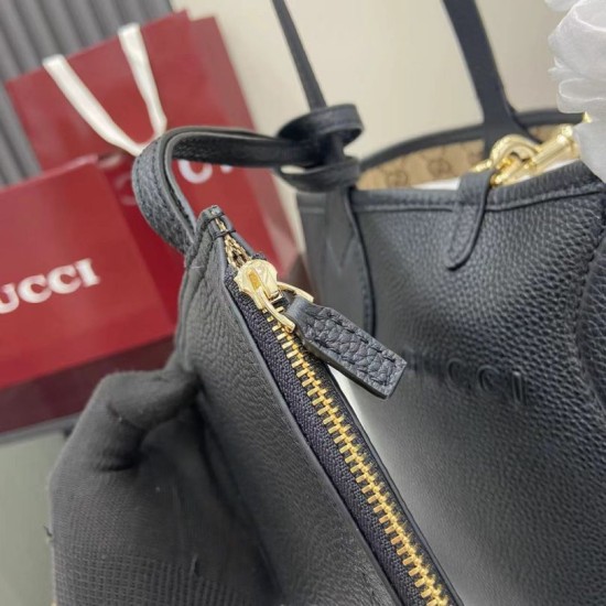 Replica Borsa tote reversibile Gucci 839124 Totissima nera/marrone Imitazioni Replica perfette Borsa tote reversibile Gucci 839124 Totissima nera/marrone