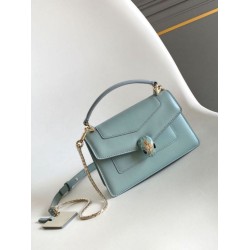 Borse Bvlgari Serpenti Forever Mini con manico superiore Versione Chip Blu