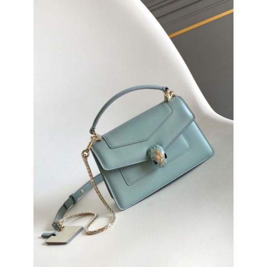 Replica Borse Imitazioni Bvlgari Serpenti Forever Mini con manico superiore Versione Chip Blu Imitazioni Replica perfette Borse Imitazioni Bvlgari Serpenti Forever Mini con manico superiore Versione Chip Blu