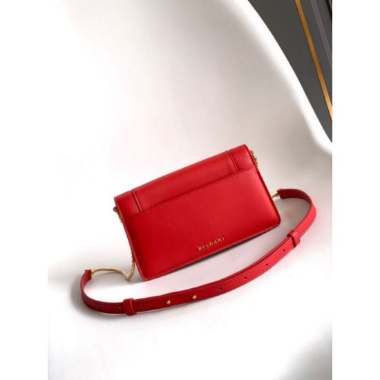 Replica perfette Pochette con catena Bvlgari Serpenti Forever 20cm Versione Chip Rosso