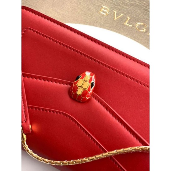 Replica perfette Pochette con catena Bvlgari Serpenti Forever 20cm Versione Chip Rosso