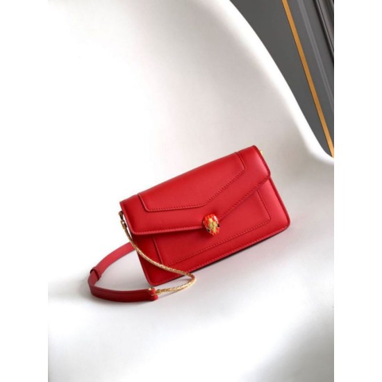 Replica perfette Pochette con catena Bvlgari Serpenti Forever 20cm Versione Chip Rosso