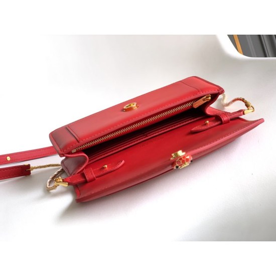 Replica perfette Pochette con catena Bvlgari Serpenti Forever 20cm Versione Chip Rosso