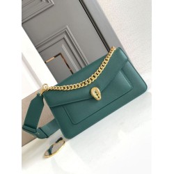 Borse a tracolla Bvlgari Serpenti East-West Maxi Chain Versione Chip verde
